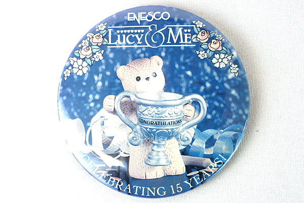 Lot of Lucy & Me Enesco Tags and Celebrating 15 Years Enesco Buttons