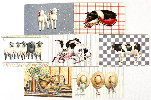 Lot of 12 Heartprint Inc Cards 1986-1991 Artwork by Jan Jameson