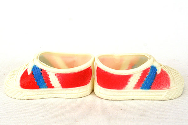 1980 M.&S. Stillman Inc.Plastic Red, White And Blue Doll Tennis Shoes