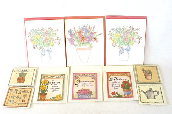 Lot of Mother / Grandmother / Sister MAGNETS with Floral and Mini Seed Cards