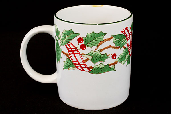 Mervyn's Majesticware Holiday Ribbon Stoneware Mug (As-Is)