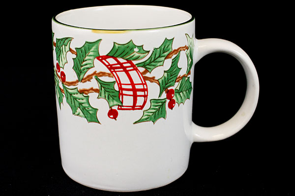 Mervyn's Majesticware Holiday Ribbon Stoneware Mug (As-Is)