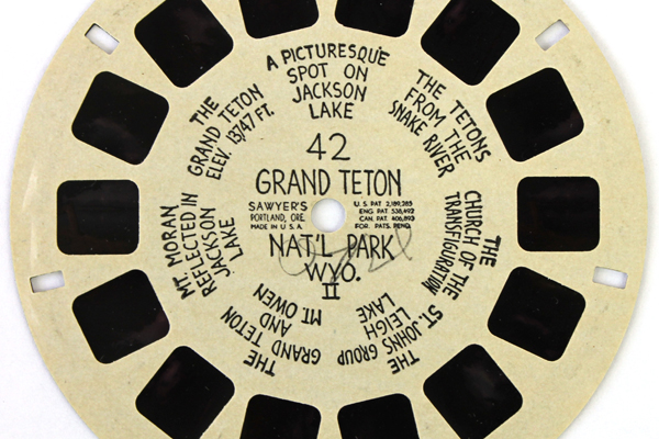 1940 View Master Reel #42 Grand Teton Nat'l Park Hand Lettered Buff