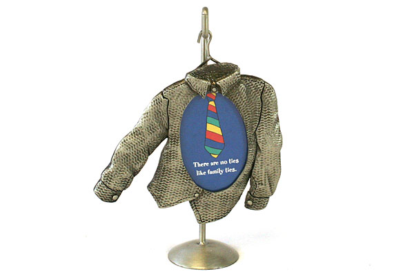 Papel Giftware Special Ties Single Button Long Sleeved Pewter Frame With Holder