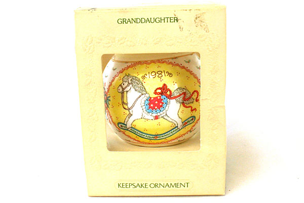 Satin Unbreakable Ornament Granddaughter Hallmark 1981