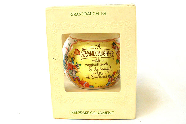 Satin Unbreakable Ornament Granddaughter Hallmark 1981