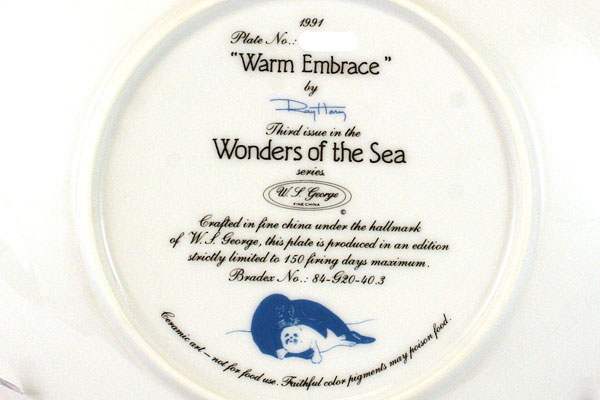 Wonders of the Sea - Warm Embrace 1991 W.S. George Plate #3 w/ COA