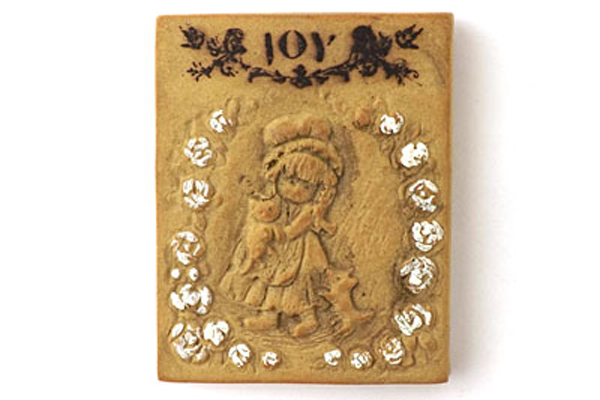 Vintage Miniature Love, Joy And Happiness Ceramic Plaques