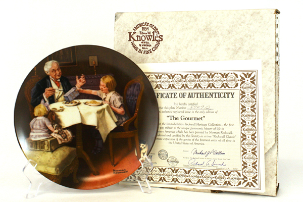 NORMAN ROCKWELL Plate The Gourmet Knowles 1985 Heritage Collection