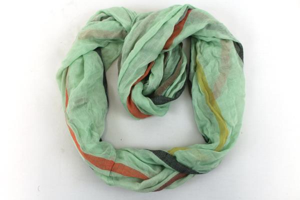 LOF Love of Fashion New York- Infinity Scarf Light Green and Stripes NWT