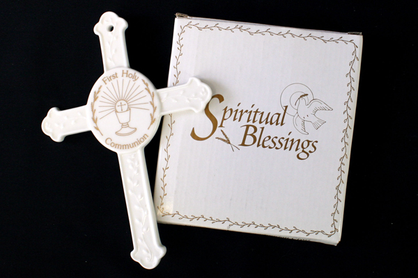 First Holy Communion Spiritual Blessings Fine Bone China Wall Cross