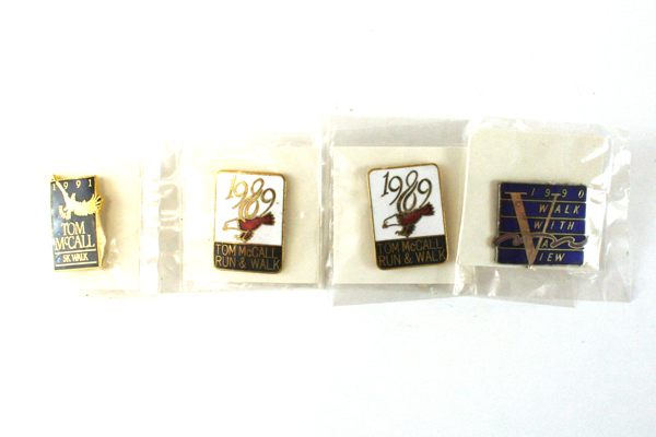 Lot of Four Tom McCall Run & Walk Pins And A Walk With A View Pin