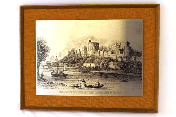 Vintage Stainless Steel The Castle Of The British Sovereign Windsor Print