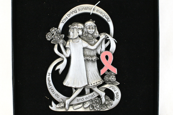 You Bring Sunshine Everyday Pink Ribbon Breast Cancer Pewter Stand Display Piece