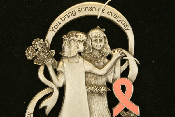 You Bring Sunshine Everyday Pink Ribbon Breast Cancer Pewter Stand Display Piece