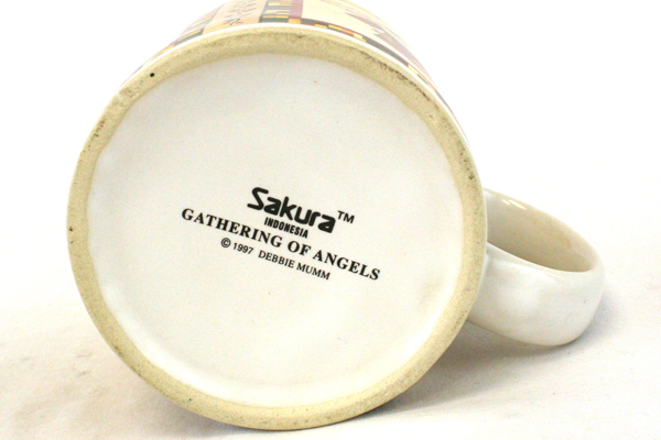 Debbie Mumm Sakura Gathering of Angels Mug 1997 Angel w/ Stars & Red Dress
