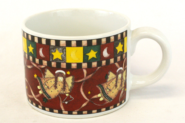 Debbie Mumm Sakura Set of 3 Gathering of Angels 1997 Genuine Stoneware Mugs