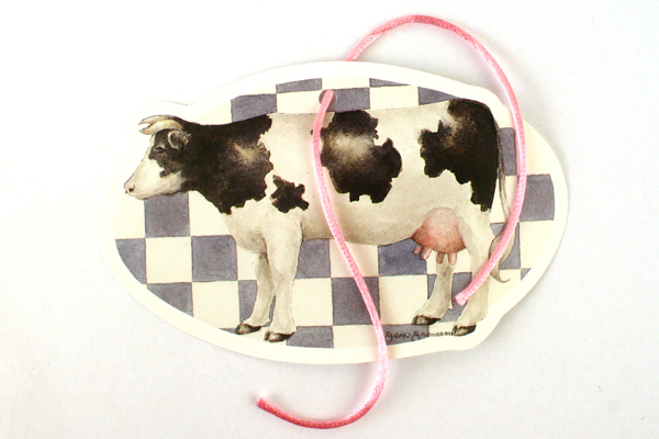 Lot of 6: Assorted Heartprint Cow Gift Tags