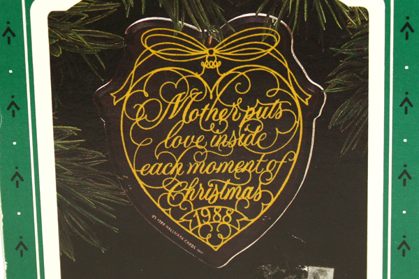 Hallmark Keepsake Acrylic Ornament MOTHER Puts Love Inside Christmas 1988 In Box