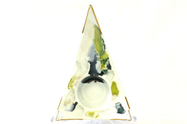 Art Nouveau Votive or Tea Light Candle Holder In Earthtoned Iridescent Color