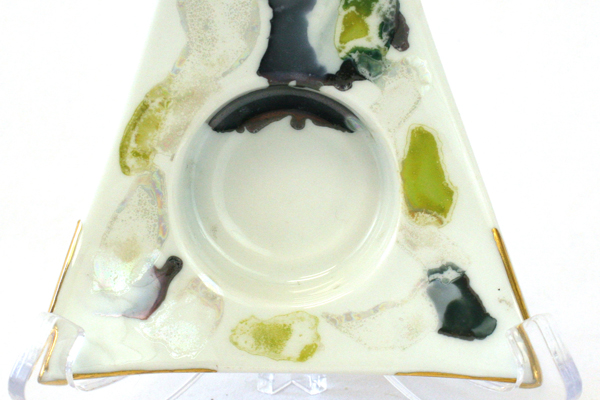 Art Nouveau Votive or Tea Light Candle Holder In Earthtoned Iridescent Color