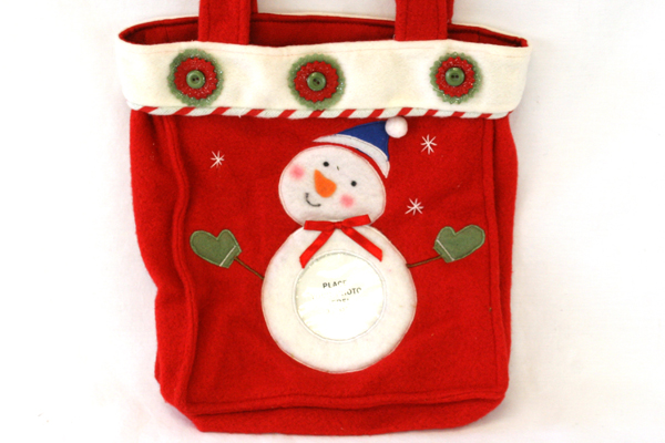 10" x 8" Felt Snowman Gift Bag With Photo Holder