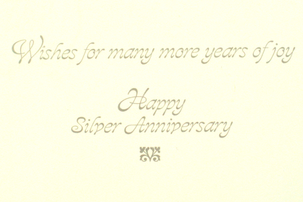 25th Silver Anniversary Greeting Card with Envelopes - Set of 3