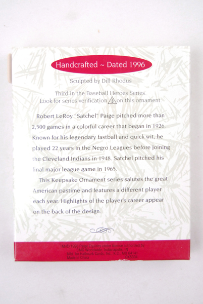 1996 Hallmark Baseball Heroes SATCHEL PAIGE Ornament