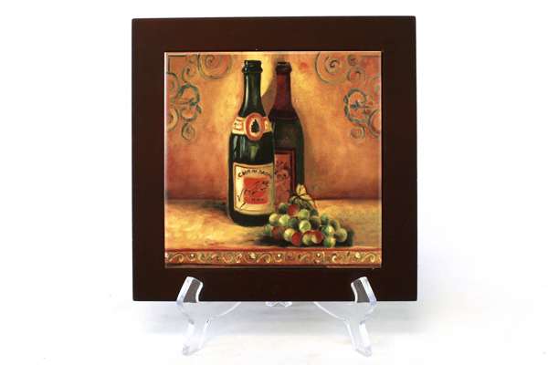 Brown Wall plaque With A Champagne And Grape Decor