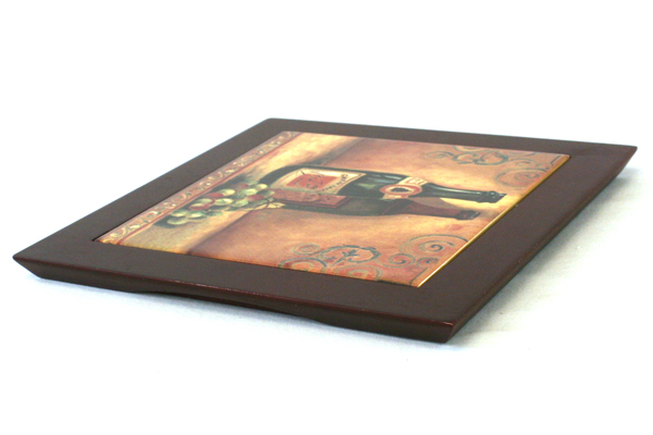 Brown Wall plaque With A Champagne And Grape Decor