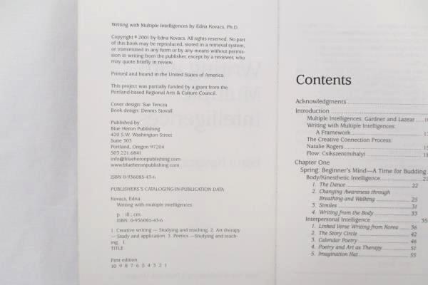 Writing With Multiple Intelligences by Edna Kovacs PhD SC 2001