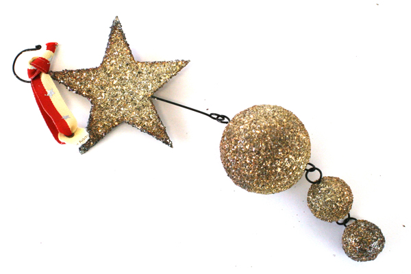 Lot of 3: Assorted Glitter Hanging Decorative Ornaments