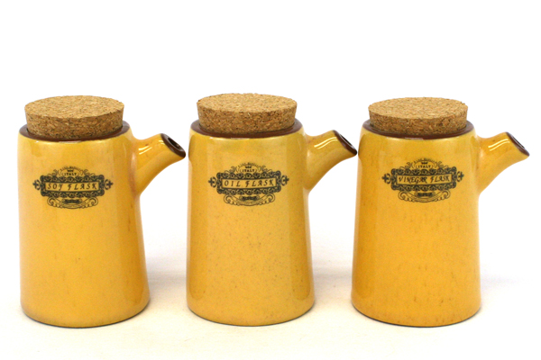 Set of 3 Home Decor Giftcraft Corked Ceramic Oil Vinegar Soy Flasks