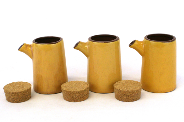Set of 3 Home Decor Giftcraft Corked Ceramic Oil Vinegar Soy Flasks