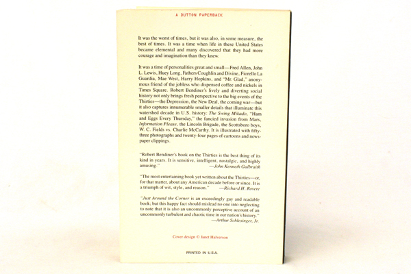 Just Around The Corner - History of The Thirties Paperback Book Robert Bendiner