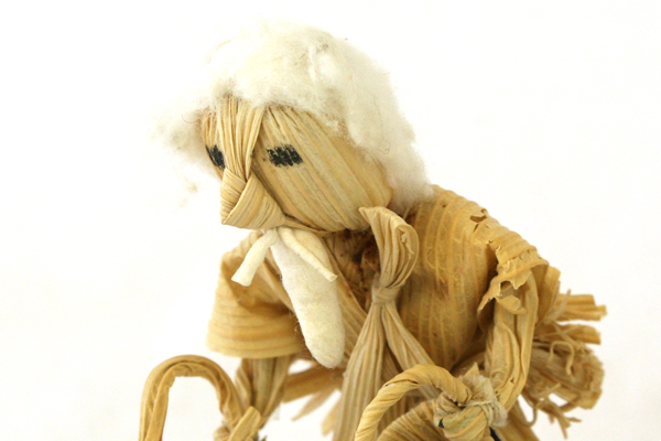 Lot Of Two Vintage Hand Made Raffia Dolls