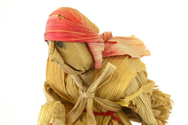 Lot Of Two Vintage Hand Made Raffia Dolls
