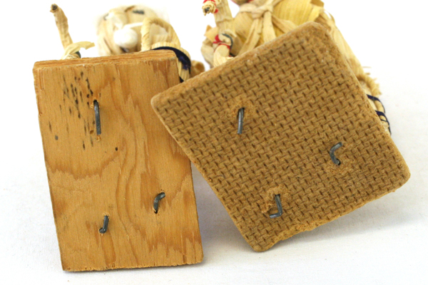 Lot Of Two Vintage Hand Made Raffia Dolls