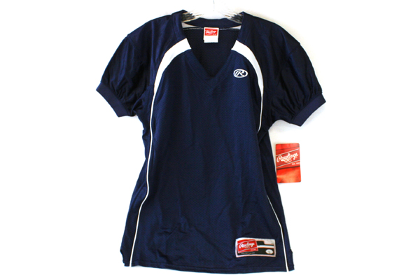 NEW Rawlings Blue Mesh Nylon Football Jersey Youth Size L YFJTECF-N-90