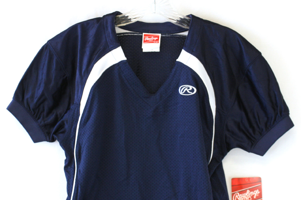 NEW Rawlings Blue Mesh Nylon Football Jersey Youth Size L YFJTECF-N-90