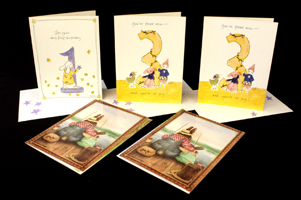 5 Birthday Day Cards First Birthday 3 Third Bunnies Kids Toddlers Spring