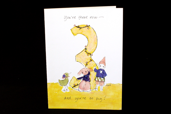 5 Birthday Day Cards First Birthday 3 Third Bunnies Kids Toddlers Spring