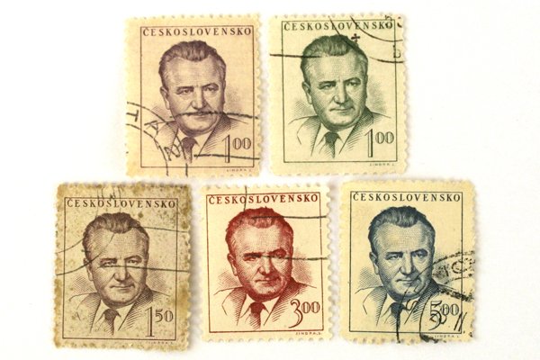Lot Of Five 1948 Czechoslovakia Predisent Klement Gottwald Stamps (As-Is)