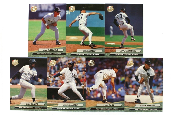 Fleer Ultra Series II New York Yankees 1992 Baseball Team Set of 14 Cards