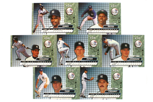 Fleer Ultra Series II New York Yankees 1992 Baseball Team Set of 14 Cards