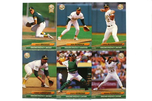 Fleer Ultra Series II Oakland Athletics 1992 Baseball Team Set of 12