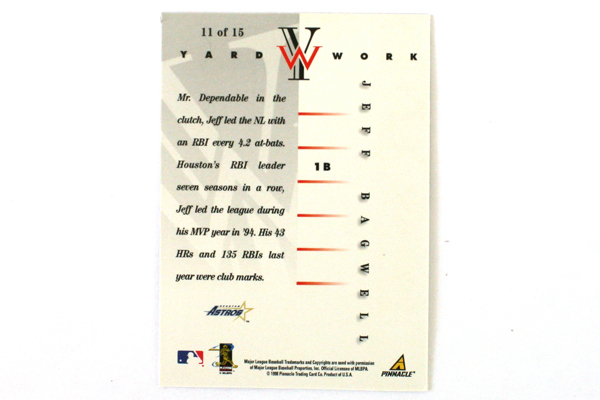 1998 Pinnacle Jeff Bagwell Huston Astros Yard Work Card Insert #11 MLB