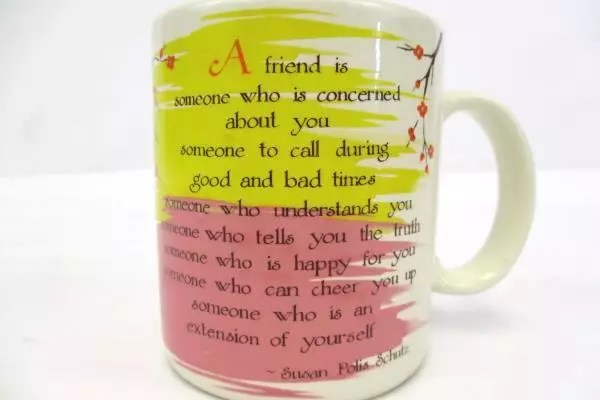 Lot of 2 Vintage Friend Coffee Mugs Hallmark Mate Blue Mountain Cups Mugs