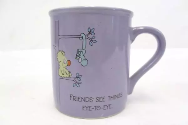 Lot of 2 Vintage Friend Coffee Mugs Hallmark Mate Blue Mountain Cups Mugs