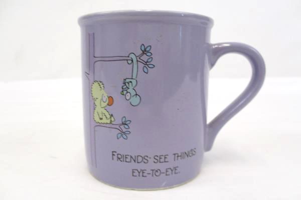 Lot of 2 Vintage Friend Coffee Mugs Hallmark Mate Blue Mountain Cups Mugs
